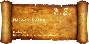 Maloch Erika névjegykártya